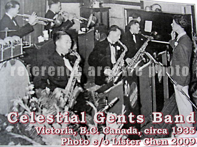 Celestial Gents Band, photo circa 1935 Victoria BC Canada